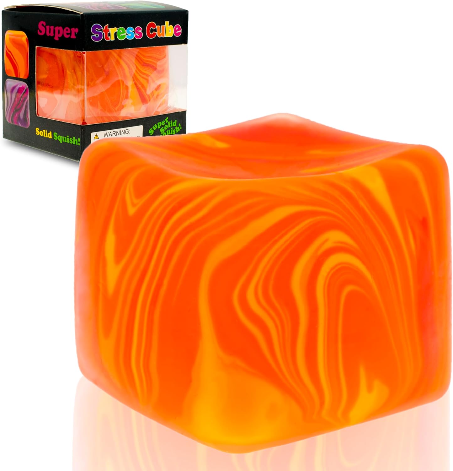 NeeDoh Nice Cube – Solid Squish – Yellow & Orange - Image 2