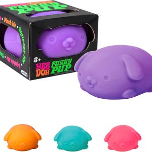 Schylling NeeDoh Funky Pups – Squishy Sensory Toy – Soft Dough Filling – Ages 3 and Up - Color May Vary; One Dog Per Pack