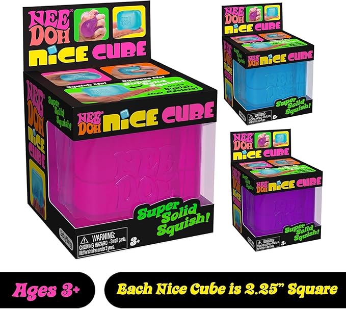 Schylling NeeDoh Nice Cube -Sensory Squeeze Toy with Super Solid Squish - 2.25″ Cube - Image 7