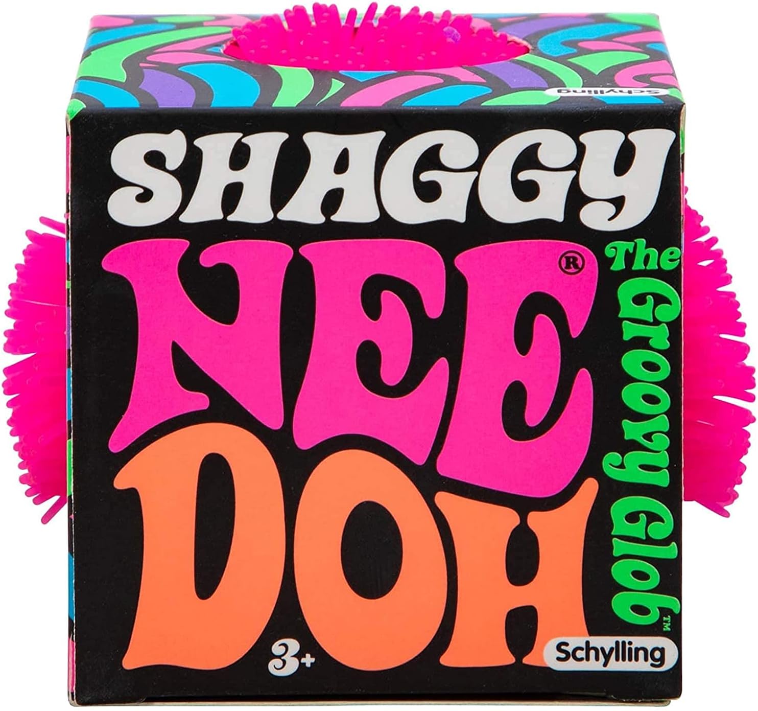 Nee-Doh Schylling Shaggy Groovy Glob! Squishy. Squeezy. Stretchy Stress Balls Neon Colors Gift Set Party Bundle - 3 Pack (Assorted Colors) - Image 3